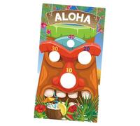 Toss Games Banner, Polyester Bean Bag Throwing Banner, Hawaiian Design, Children's Games Suitable for Summer Parties, Gardens, And, Style A
