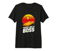 Toss Like A Boss Cornhole Lawn Game Sunset Premium T-Shirt