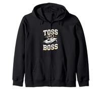 Toss Like A Boss Cornhole Player Backyard Game Zip Hoodie