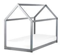 Kids Bed House Pine Wood TOSSE 90 x 200 cm (EU Single) Grey
