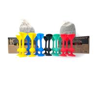 TOSSIT Game Set - Indoor, Outdoor Suction Cup Throwing Party Game - Family Friendly - Twin Pack, Red Cyan Blue Yellow - Portable Fun that sucks!