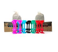 TOSSIT Game Set - Indoor, Outdoor Suction Cup Throwing Party Game - Family Friendly - Twin Pack, Red Cyan Pink Blue - Portable Fun that sucks!