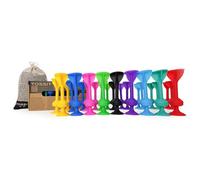 TOSSIT Game Set - Indoor, Outdoor Suction Cup Throwing Party Game - Family Pack, 8 colors Red Cyan Pink Light Blue Purple Green Blue Yellow - Portable Fun that sucks!