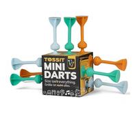TOSSIT Mini Darts, Suction Cup Darts, Toss Game Perfect Family and Party, Silicone Throwing Game for Backyard, Indoor and Outdoor Fun, 9 Darts, 3 Colors, Beach Edition, Ice Blue Cyan Caramel