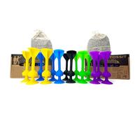 TOSSIT Suction Cup Darts, Toss Game Perfect Family and Party, Silicone Throwing Game for Backyard, Indoor and Outdoor Fun, Twin Pack, Purple Green Blue Yellow