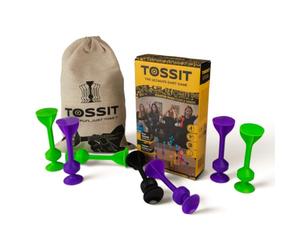 TOSSIT Suction Cup Darts, Toss Game Perfect Family and Party, Silicone Throwing Game for Backyard, Indoor and Outdoor Fun, Starter Pack, Purple Green