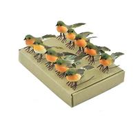 ToSSme 10PCS SMALL Robin Bird Christmas Tree Decoration Craft VERY CUTE Artificial Feather,Orange,4.5cm x 4.0cm x 2.0cm