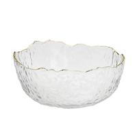 TOSSOW Glass Salad Bowl Irregular Shape Serving Bowls, 25 oz Mixing Bowls for Kitchen Prep, Fruit, Snack, Dessert, and Candy Dishes or Nut Bowls (Transparent)