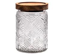 TOSSOW Glass Storage Tank, Glass Jar with Lid 700ML Glass Food Storage Jars Airtight with Lids for Coffee, Rice, Sugar, Beans Food Jar for Home and Kitchen (Fan-shaped)