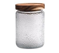 TOSSOW Glass Storage Tank, Glass Jar with Lid 700ML Glass Food Storage Jars Airtight with Lids for Coffee, Rice, Sugar, Beans Food Jar for Home and Kitchen (Hammer grain)
