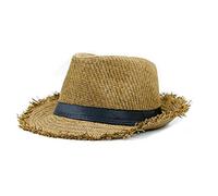 TOSSPER 1 Pc Men Straw Hat Retro Style Cowboy Cap Summer Straw Woven Beach Hat Outdoor Sunscreen Cap