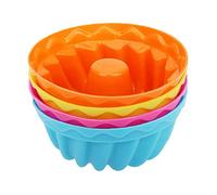 TOSSPER 12pcs Silicone Baking Cake Mould, Thread Fluted Round Cake Pan, Bakeware Cake Tin for Pudding Cupcake Muffin Donut