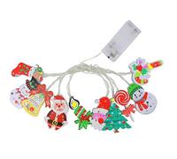 TOSSPER 165cm Christmas Led Light 10 Led Xmas Tree Snowman Santa Claus Light Battery Operated Lights for Christmas Party Tree