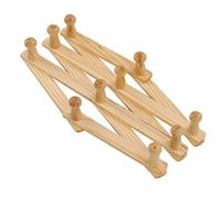 TOSSPER 1pc 10 Hooks Wooden Wall Mounted Coat Rack Expandable Accordion Peg Hanger Closet Hat Keys Hook Expanding Fold Door Hanger