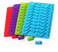 TOSSPER 1pc 20 Cavity Silicone Gummy Snake Worms Chocolate Mold Sugar Candy Jelly Baking Tray Cake Decorating Tools Random Color
