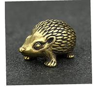 TOSSPER 1pc Mini Brass Hedgehog Statue Vintage Little Animal Metal Figure Home Office Car Desktop Decor Ornament Toys Gift