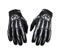 TOSSPER 1pc Motorcycle Gloves Cycling Punk Gloves Skull Bone Skeleton Gothic Gloves Full Finger Riding Gloves Black