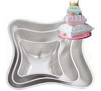 TOSSPER 1set Pillow Shape Aluminum Cake Mold, Cupcake Cake Muffin Baking Tool Nonstick Heat Resistant Kitchen Accessories