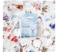 TOSSPER 46pcs Winter Forest Animals Paper Sticker Mini Cute Animals Sticker Album Scrapbooking Decoration for Christmas