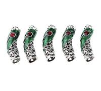 TOSSPER 5 Pcs Viking Beard Beads Silver Norse Hair Tube Beads for Hair Braiding Bracelet Pendant Necklace Silver Diy Hair Decoration