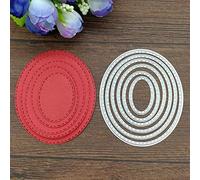 TOSSPER 6pcs Oval Metal Cutting Die Stencil Diy Scrapbooking Embossing Paper Card Album Decorative Craft