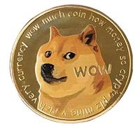 TOSSPER Funny Golden Plated Dogecoin Commemorative Coins Cute Dog Pattern Souvenir Collection Gifts for Friends
