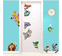 TOSSPER Kids Jungle Animals Wall Decals Giraffe Monkey Zoo Wall Stickers for Baby Toddler Rooms