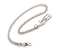 TOSSPER Metal Classic Silver Plated Pocket Watch Chain Key Chain,35cm(length)