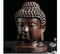 TOSSPER Mini Figurine Home Decoration Handmade Wood Craft Statue Buddha Gift Collectable Ornament Mahogany Carving Desktop
