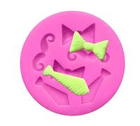 TOSSPER Mini Men's Tie Bow Beard Silicone Mold Men Birthday Cakd Decoration Tools Candy Chocolate Clay Fondant Cake Baking Pan