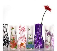 TOSSPER Plastic Flower Vase 3pcs Portable Eco-friendly Flower Cute Foldable Vase Wedding Office Home Decoration Random Pvc, 27 x 12cm, Random Color