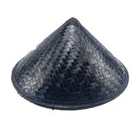 TOSSPER Traditional Chinese Hat, Rice Paddy Hat, Rice Farmer Hat, Conical Hat, Funny Party Hats, Black,36cm/14.17in