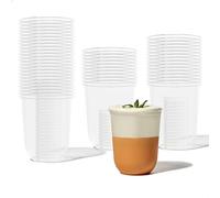 TOSSWARE NATURAL Arc - Plant Based Clear Cold Cups 16 oz - Plastic Alternative for Parties, Bachelorettes, Weddings - Recyclable - Set of 50