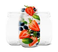 TOSSWARE POP 24oz Mason SET OF 126 Premium Quality, Recyclable, Unbreakable & Crystal Clear Plastic Drinking Jar