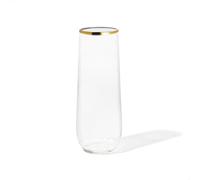 TOSSWARE POP Gold Rim 9oz Flute Set of 12, Premium Quality, Recyclable, Unbreakable & Crystal Clear Plastic Champagne Glasses