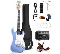 Tostar 39 Inch Full Size Electric Guitar Kit For Beginners And Adults,Stratocaster Guitarra Electrica Set Includes Tremolo Bridge,Amp,Tuner, Strings,Picks,Stand,Case Bag,Birthday christmas Gifts