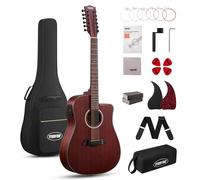 Tostar Acoustic Electric Guitar 12 String Guitarra Acustica for Beginners 42" Full Size Bundle with Gig Bag, Picks, Strings, Strap, Gloss, Cutaway Natural Guitarra de 12 Cuerdas