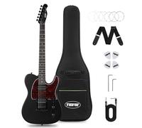 Tostar Electric Guitar: HH Humbuckers, Fixed Hardtail Bridge & Smoked Matte Finish, 3-Way Switch, 39" Solid Body Electric Guitar for Intermediate Players, Guitarra Eléctrica Kit, Birthday Gifts, Black