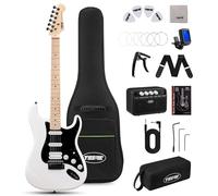 Tostar Electric Guitar Kit for Beginners 6 String with Amp HSS Pickup Beginner Guitar with Gig Bag,Capo,Tremolo,Tuner, Strap, Picks Full Size Electric Guitars 39" for Gifts Vintage White