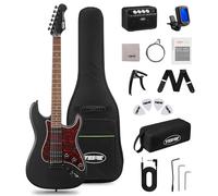 Tostar Electric Guitar Kit with Amp HSS Pickup Beginner Electric Guitar with Gig Bag,Capo,Tremolo, Strap, Picks Stratocaster 39" Full Size Electric Guitars Heavy Metal 6 String for Gifts Satin Black