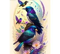 TOSTOG 5D DIY Diamond Painting Kits for Adults,Birds and Flowers Full Drill Diamond Art Kit Diamond Crystal Rhinestone Arts and Crafts Picture for Home Wall Decor 30x40cm/12x16inch