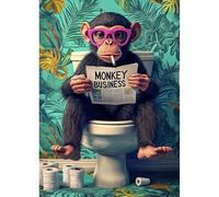 TOSTOG Diamond Painting Kits for Adults,Cute Gorilla 5D DIY Diamond Art Kit Full Drill Diamond Crystal Rhinestone Arts and Crafts Picture for Home Wall Decor 30x40cm