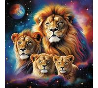 TOSTOG Diamond Painting Kits for Adults,Lion Family 5D DIY Diamond Art Kit Full Drill Diamond Crystal Rhinestone Arts and Crafts Picture for Home Wall Decor 30x30cm
