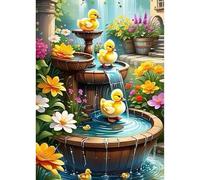 TOSTOG Diamond Painting Kits for Adults,Little Yellow Ducks Full Drill Diamond Art Embroidery Pictures,5D DIY Diamond Art Kit for Home Wall Decor 30x40cm/12x16inch