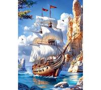 TOSTOG Diamond Painting Kits for Adults,Sailboat Scenery 5D DIY Diamond Art Kit Full Drill Diamond Crystal Rhinestone Arts and Crafts Picture for Home Wall Decor 30x40cm