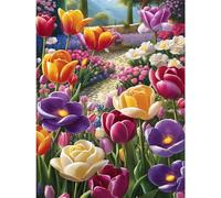 TOSTOG Diamond Painting Kits for Adults,Tulip Diamond Art Kit Full Drill 5D DIY Diamond Art Picture Crystal Arts and Crafts for Home Wall Decor 30x40cm/12x16inch