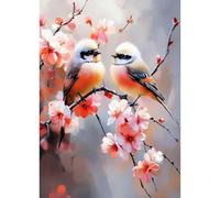 TOSTOG Diamond Painting Kits for Adults,Two Birds on Blossoms 5D DIY Diamond Art Kit Full Drill Diamond Crystal Rhinestone Arts and Crafts Picture for Home Wall Decor 30x40cm