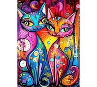 TOSTOG Diamond Painting Kits for Adults,Two Cats 5D DIY Diamond Art Kit Full Drill Diamond Crystal Rhinestone Arts and Crafts Picture for Home Wall Decor 30x40cm