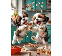 TOSTOG Diamond Painting Kits for Adults,Two Dogs 5D DIY Diamond Art Kit Full Drill Diamond Crystal Rhinestone Arts and Crafts Picture for Home Wall Decor 30x40cm