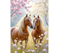 TOSTOG Diamond Painting Kits for Adults,Two Horses 5D DIY Diamond Art Kit Full Drill Diamond Crystal Rhinestone Arts and Crafts Picture for Home Wall Decor 30x40cm